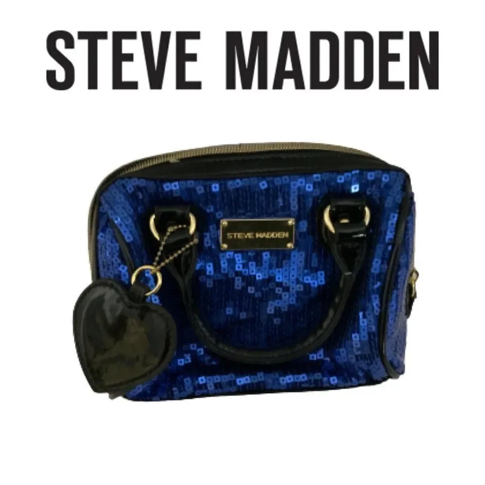 Steve Madden Blue Patent Satchel Bag | Shoulder Tote